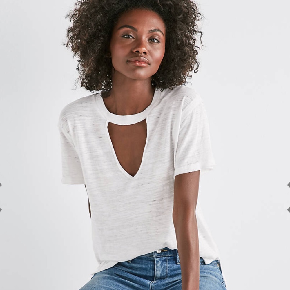 Lucky Brand Venice Burnout Choker Tee